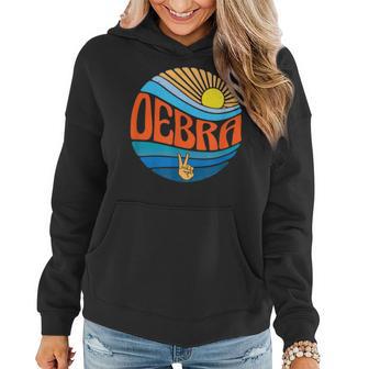 Debra Vintage Sunset Debra Groovy Batikmuster Frauen Hoodie - Seseable