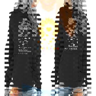 DHh Teacher Deaf And Hard Of Hearing Asl Sunflower Heart Women Hoodie Graphic Print Hooded Sweatshirt - Thegiftio