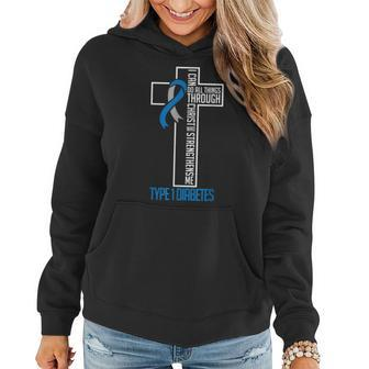 Diabetes I Can Do All Things Through Christ Support Month Women Hoodie - Seseable