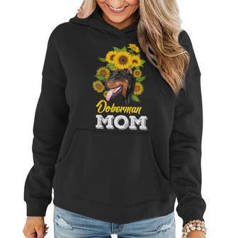 Doberman Mom Sunflower Doberman Mothers Day Gift Women Hoodie | Mazezy