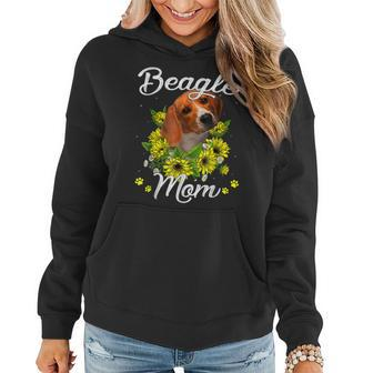 Dog Mom Mothers Day Gift Sunflower Beagle Mom  Women Hoodie