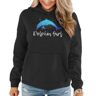Dolphin Girl Beach Animal Lover Women Momn Tween Gift 199 Women Hoodie - Seseable