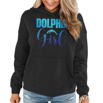 Dolphin Girl Beach Animal Lover Women Momn Tween Gift V2 Women Hoodie - Seseable