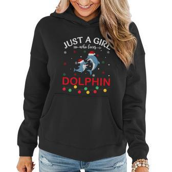 Dolphin Lovers Xmas Pajama Funny Ugly Christmas Sweater Gift Women Hoodie - Monsterry