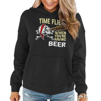 Drinking Bottle Fancy - Time Flies When Youre Having Beer Women Hoodie | Mazezy