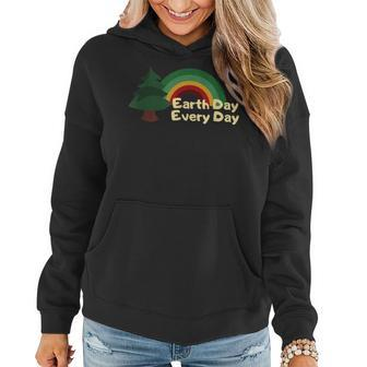 Earth Day Everyday Rainbow Pine Tree V2 Women Hoodie | Mazezy