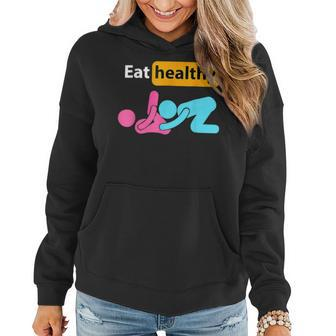 Eating Healthy Valentines Day Adult Humor Funny Couple Women Hoodie - Seseable