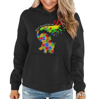 Elephant Autism Different Not Less Be Kind Puzzle Piece Mom Women Hoodie - Seseable