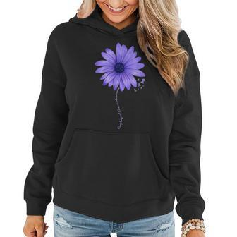 Esophageal Cancer Awareness Sunflower Periwinkle Ribbon Women Hoodie | Mazezy
