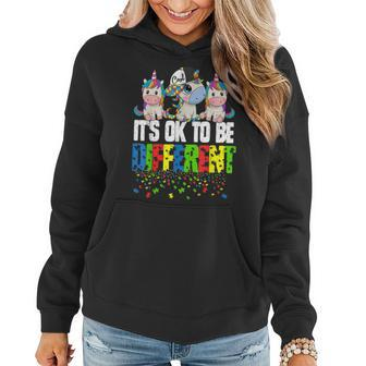 Every Autism Awareness Day Unicorn Its Ok To Be Different Women Hoodie - Seseable