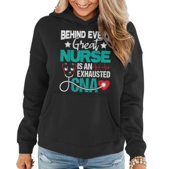 Exhausted Cna - Nurse Certified Nursing Assistant Healthcare Women Hoodie | Mazezy