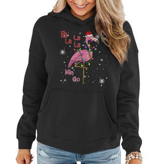 Fa La La La Mingo Flamingo Lover Matching Funny Christmas V2 Women Hoodie Graphic Print Hooded Sweatshirt - Thegiftio UK