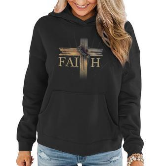 Faith Over Fear Inspirational Christian Faith & Cross Women Hoodie | Mazezy