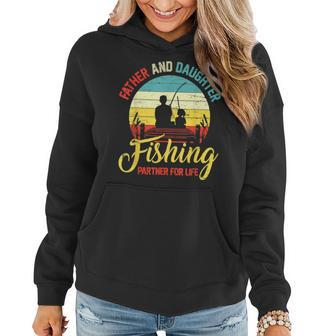 Father Daughter Fishing Partner For Life Retro Matching Dad V2 Women Hoodie - Seseable