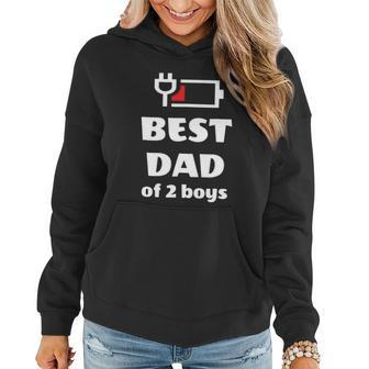 Fathers Day Gift For Dad Of 2 Boys From Wife Or Son Women Hoodie - Monsterry CA