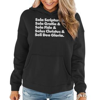 Five Solas Reformed Theology 5 Solas Women Hoodie Graphic Print Hooded Sweatshirt - Thegiftio UK
