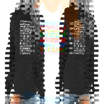 Flags Of The Countries Of The World International Gift Women Hoodie Graphic Print Hooded Sweatshirt - Thegiftio