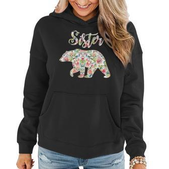 Floral Sister Bear Sister Matching Mom And Daughter Women Hoodie - Seseable