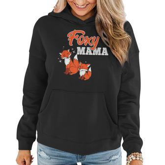 Foxy Mama Cute Mom Fox Funny Animal Mommy Gift V2 Women Hoodie - Seseable