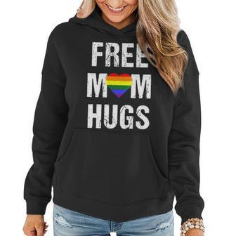 Free Mom Hugs Lgbt Gay Pride Vintage Distressed Sweat Women Hoodie - Seseable