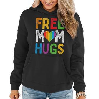 Free Mom Hugs Rainbow Heart Lgbt Ally Pride Month Retro Women Hoodie - Thegiftio UK