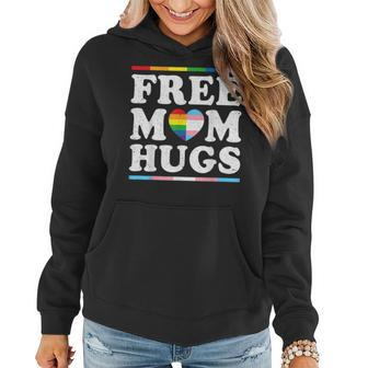 Free Mom Hugs Rainbow Heart Lgbt Pride Month Women Hoodie | Mazezy