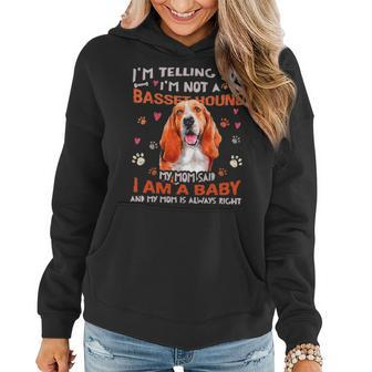 Funny Basset Hound Baby Dog Mom Mother Dogs Lover Women Hoodie - Seseable