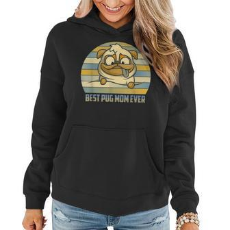 Funny Best Pug Dog Mom Ever Sunset Graphic Great Gift Women Hoodie - Seseable