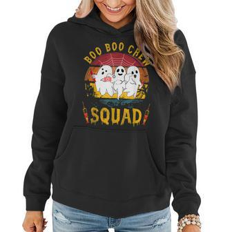 Funny Boo Boo Crew Squad Nurse Halloween Nurses Rn Ghost Women Hoodie Graphic Print Hooded Sweatshirt - Thegiftio UK