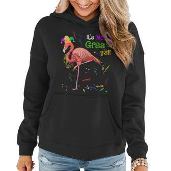 Funny Carnival Party Gifts Idea Flamingo Mardi Gras Women Hoodie - Seseable