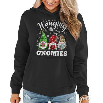 Funny Christmas Gnome Hanging With My Gnomies Family Pajamas V6 Women Hoodie Graphic Print Hooded Sweatshirt - Thegiftio UK