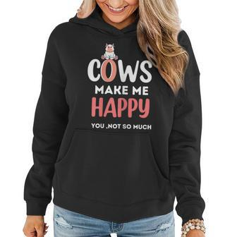 Funny Cow Gift Cows Make Me Happy You Not So Much Cow Farm Gift For Womens Women Hoodie | Mazezy DE