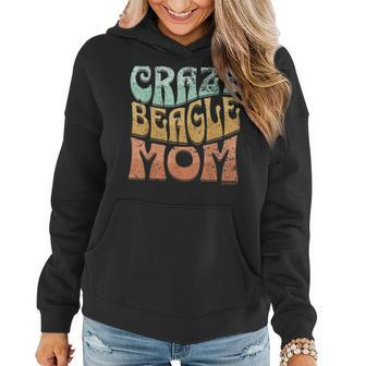 Funny Crazy Beagle Mom Retro Vintage Top For Beagle Lovers Women Hoodie | Mazezy