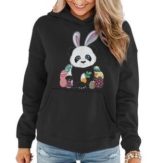 Funny Easter Panda Bunny Rabbit Eggs Hunting Women Hoodie - Seseable