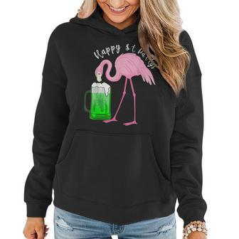 Funny Flamingo Happy St Pattys Day Tshirt St Patricks Beer Women Hoodie | Mazezy