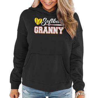 Funny Heart Softball Granny Cute Women Mothers Day Women Hoodie - Thegiftio UK
