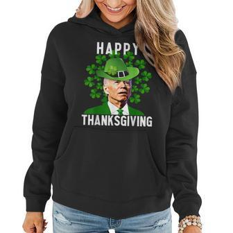 Funny Joe Biden Thanksgiving Confused St Patricks Day Women Hoodie - Seseable