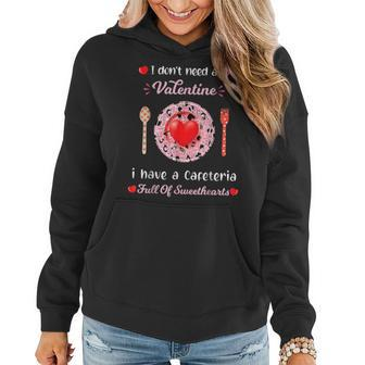 Funny Lunch Lady Valentines Day For Lunch Lady Cafeteria Women Hoodie - Seseable