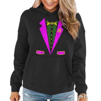 Funny Mardi Gras Tuxedo Costume Print Carnival Parade Women Hoodie - Seseable