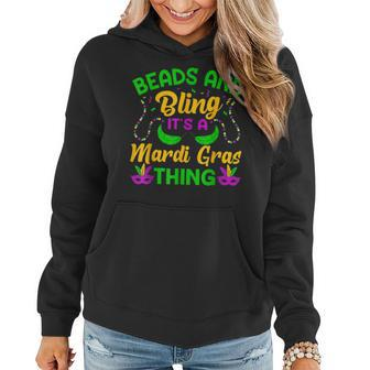 Funny New Orleans Beads And Bling Its A Mardi Gras Thing Women Hoodie - Seseable