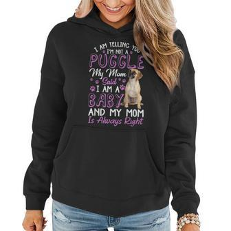 Funny Puggle Mom Dog Lovers Gift Women Hoodie - Seseable