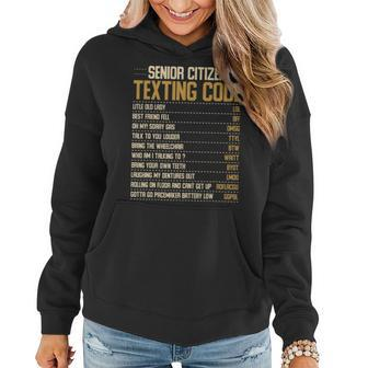 Funny Senior Citizen Texting Code Fun Old People Gag Gift Women Hoodie - Seseable