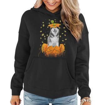 Funny Siberian Husky Halloween Costume For Dog Lover Women Hoodie Graphic Print Hooded Sweatshirt - Thegiftio UK