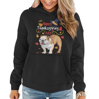 Funny Thanksgiving Gifts For Dog Mom Dad English Bulldog Women Hoodie | Mazezy