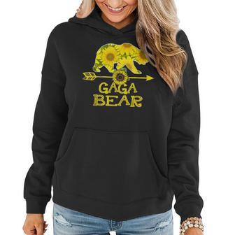 Gaga Bear Funny Sunflower Mother Father Gifts Women Hoodie - Seseable
