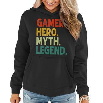 Gamer Hero Myth Legend Vintage Gaming Frauen Hoodie - Seseable