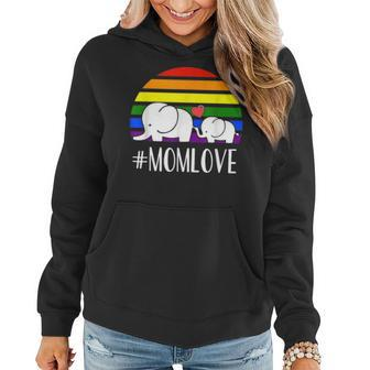 Gay Mom Love Pride Lgbt Rainbow Flag Elephant Gay Mom Gift V2 Women Hoodie - Seseable
