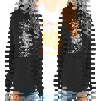German Shepherd Happy Hallothanksmas Halloween Thanksgiving Women Hoodie Graphic Print Hooded Sweatshirt - Thegiftio