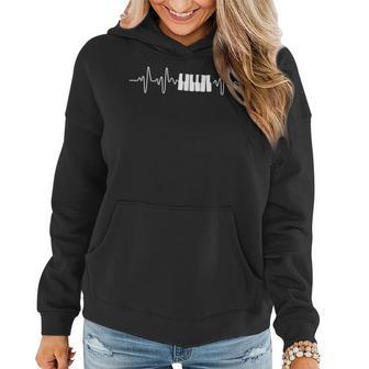 Geschenk Für Klavierspieler Herzschlag Klavier Frauen Hoodie - Seseable