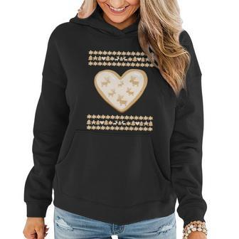 Gingerbread Heart And Deer Cookie Funny Ugly Christmas Sweater Funny Gift Women Hoodie - Monsterry AU